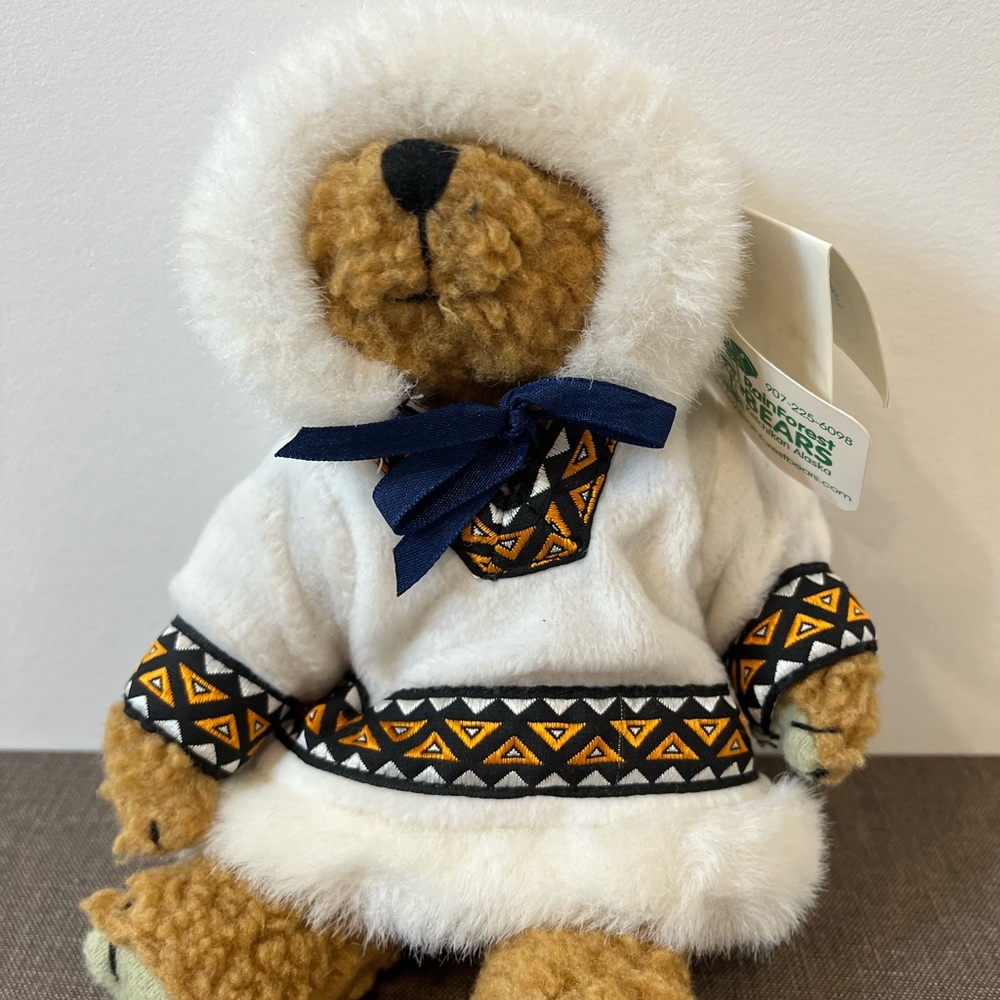 Vintage Rainforest Bears Plush Ketchikan Alaska 8” Tall Rain Forest Exc Cond